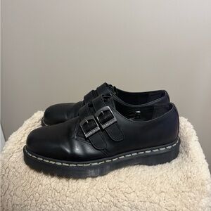 Dr. Martens Black Leather Men's Oxfords with Buckles